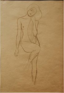 Nu féminin debout avec la jambe droite levée - Gustav Klimt