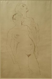 Couple amoureux debout (Étude pour Adam et Ève) - Gustav Klimt
