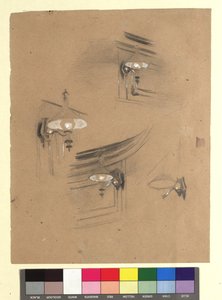 Studien zum "Zuschauerraum im Alten Burgtheater": Studien von vier Lampen - Gustav Klimt