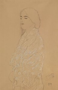 Femme avec un châle blanc - Gustav Klimt