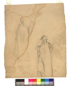 Zwei Studien zu Sängerinnen in Untersicht - Gustav Klimt