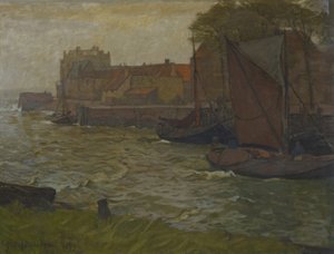 Dans le port de Veere - Gustav Schönleber