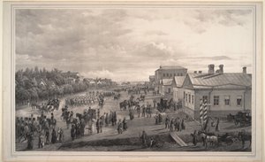 Parade des Chevaliers Gardes à Krasnoye Selo, 1848