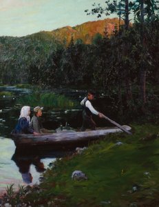 Un dimanche soir au bord du lac - Gustav Wentzel