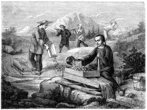 Mineurs chinois, Californie, 19e siècle - Gustave Adolphe Chassevent Bacques