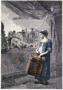 Cosette devant la boutique de jouets - dans « Les Misérables » de Victor Hugo, ill. par Brion, éd. Hetzel et Lacroix - Gustave Brion
