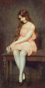 Jeune fille en robe rouge - Gustave Brisgand