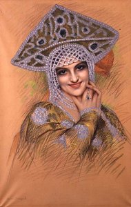 Jeune Femme avec un Diadème de Perles
