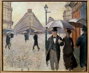 Une rue de Paris par temps de pluie (Place de l