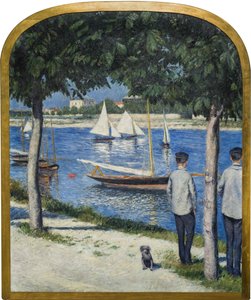 La Berge du Petit Gennevilliers et la Seine - Gustave Caillebotte