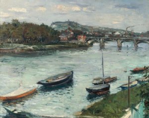 La berge et le pont d’Argenteuil - Gustave Caillebotte