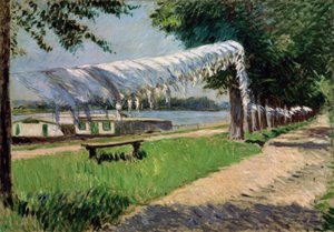 Linge séchant au bord de la Seine, Petit Gennevilliers - Gustave Caillebotte