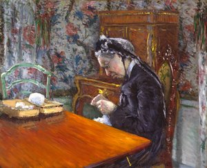 Mademoiselle Boissière tricotant, 1877 - Gustave Caillebotte