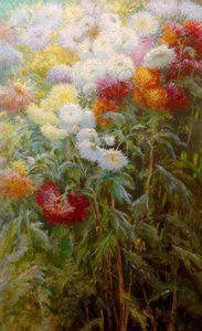 Massif de chrysanthèmes, jardin du Petit Gennevilliers - Gustave Caillebotte