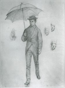 Étude pour Jeune homme avec parapluie - Gustave Caillebotte