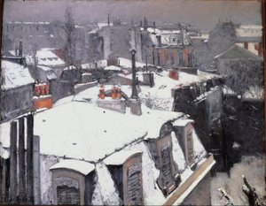 Vue des toits (Effet de neige) - Gustave Caillebotte