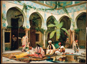 La Cour du Palais de Dar Khdaouedj El Amia, Alger - Gustave Clarence Rodolphe Boulanger