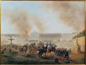 La Commune : bataille sur la place de la Concorde ... (peinture sur toile) - Gustave Clarence Rodolphe Boulanger