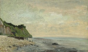 Falaises sur la côte : Petite plage, lever du soleil - Gustave Courbet