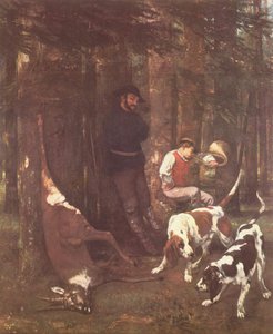 La proie (chasse avec des chiens) - Gustave Courbet