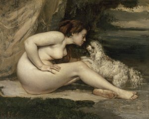 Femme nue avec un chien - Gustave Courbet