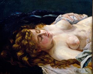 "Jeune rousse endormie" Peinture de Gustave Courbet (1819-1877)