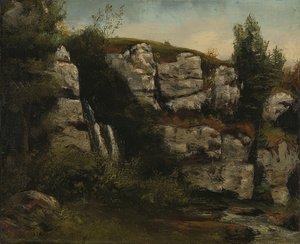 Paysage avec rochers et cascade - Gustave Courbet