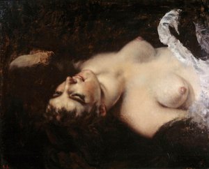 Étude pour la femme au perroquet. Le modèle pourrait être Joanna Hiffernan, dite Jo - Gustave Courbet