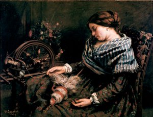 La Fileuse endormie. Peinture de Gustave Courbet (1819-1877) 1853 - Gustave Courbet