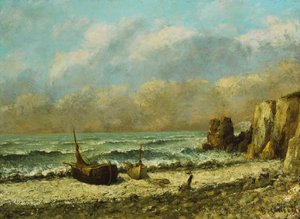 Deux bateaux sur la plage - Gustave Courbet