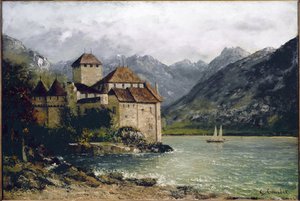 Vue du château de Chillon sur le lac Léman - Gustave Courbet