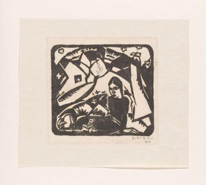 Femme assise dans un paysage - Gustave De Smet (signed by artist)
