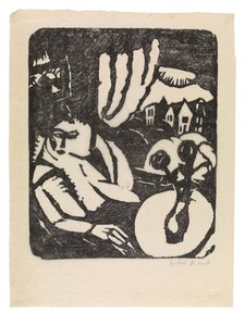 Néerlandais : Interieur ou femme assise à la fenêtre - Gustave de Smet