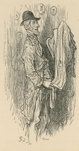 Un homme tenant un tissu - Gustave Dore