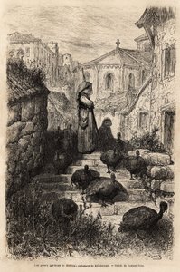 Un gardien de dindes dans les rues d