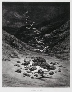 Acan est lapidé à mort (Josué 7:1,10-26), Illustration de la Bible de Doré - Gustave Dore