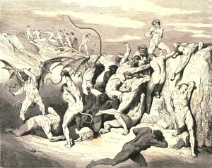 Ah! Comment ils les ont fait bondir à la première rayure!, c1890 - Gustave Dore