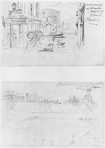 Album du siège de Paris, Rue des Acacias et rue de la Carrière 5 mars 1871, batteries sur les Buttes Montmartre 6 mars 1871 - Gustave Dore