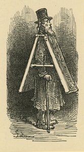 Une illustration représentant un homme-sandwich - Gustave Dore