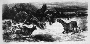 Les animaux malades de la peste. Fables de Jean de La Fontaine (1621-95). Illustration de Gustave Doré - Gustave Dore