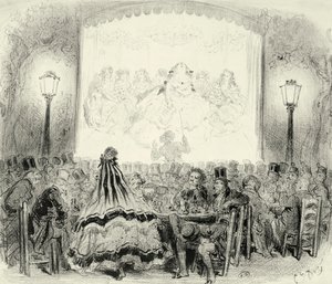Salle de concert de café en France, vers 1865, gravure - Gustave Dore