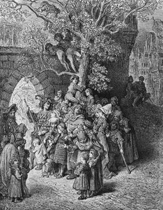 Foule de spectateurs au mariage, scène de 