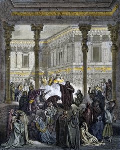 Daniel confondant les prêtres de Baal - gravure dans « La Bible illustrée » par Gustave Doré (1832-1883) - Gravure de « La Bible de Doré » - Gustave Dore