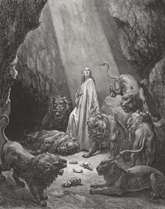 Daniel dans la fosse aux lions, Daniel 6:16-17, illustration de 