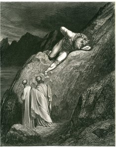 Dante et Virgile rencontrent le Minotaure. Gravure de L