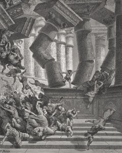 La Mort de Samson, Juges 26:28-30, illustration de 