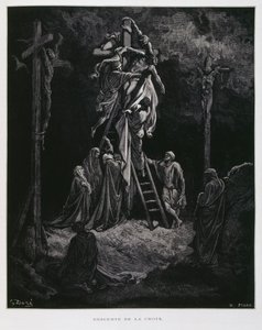 Descente de la croix, la déposition du Christ, Illustration de la Bible de Doré