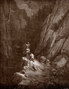 Don Quichotte et Sancho Panza au cœur de la Sierra Morena Gravure par Gustave Doré (1832-1883) pour « L