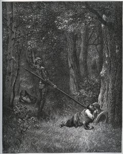 Don Quichotte réveillant Sancho Panza - de "Don Quichotte de la Manche" de Miguel Cervantes