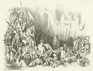 Culte druidique - Un sacrifice humain (gravure)